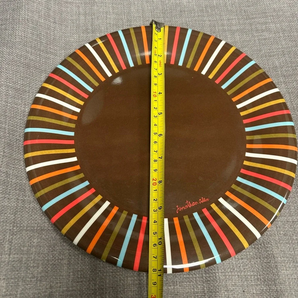 Vtg JONATHAN ADLER “Happy Chic” Melamine (6) Salad (6) Dinner Plates #0110253